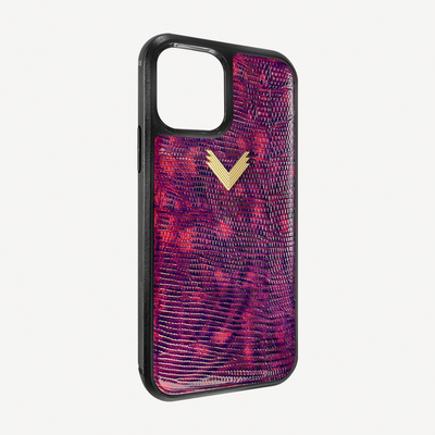 iPhone 12/12 Pro Phone Case, Calf Leather, Lizard Texture