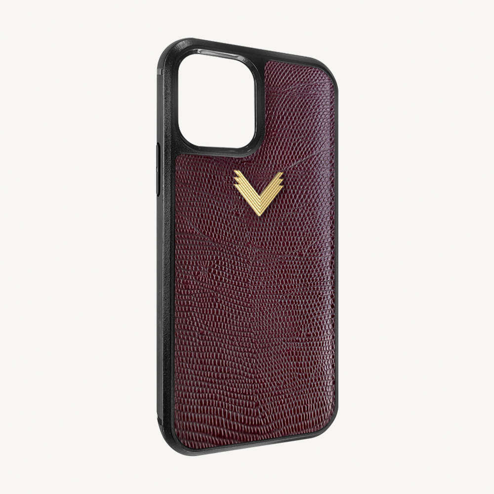 iPhone 12 Pro Max Phone Case, Calf Leather, Lizard Texture
