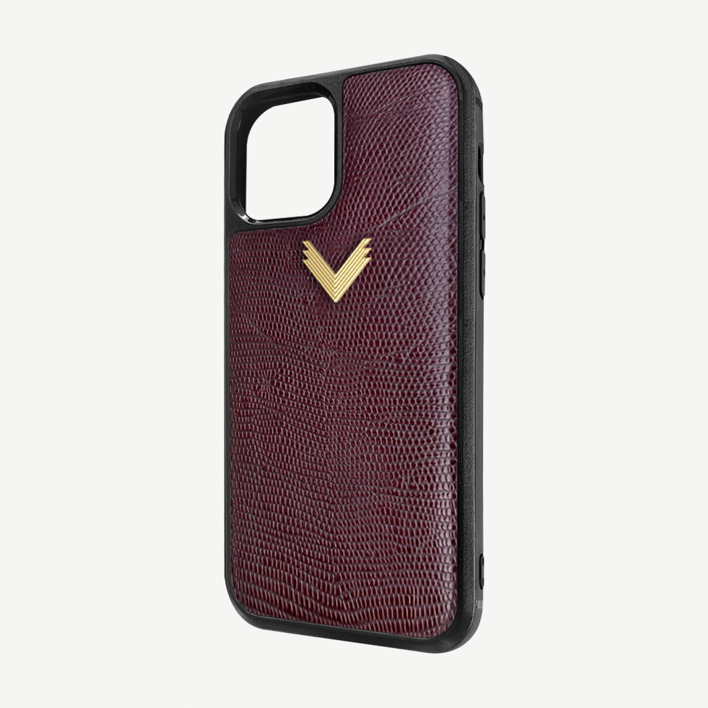 iPhone 12 Pro Max Phone Case, Calf Leather, Lizard Texture