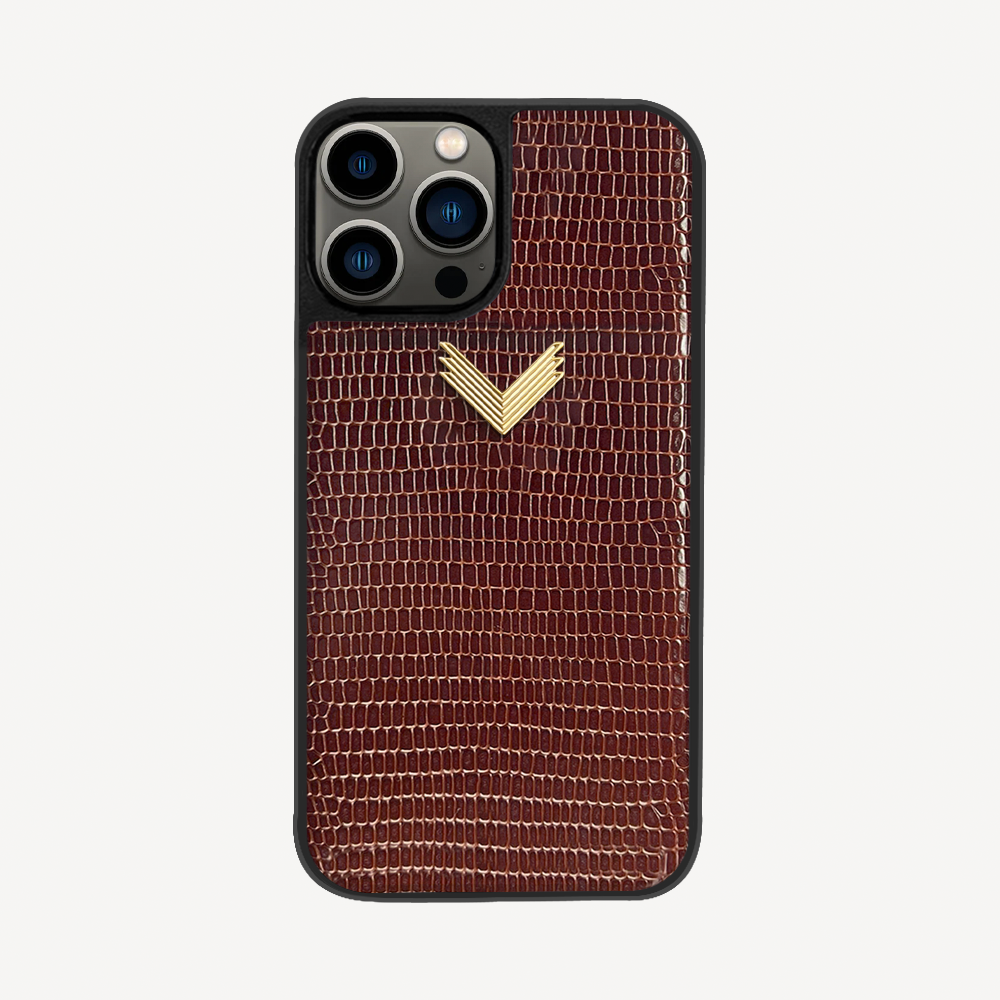 iPhone 12 Pro Max Phone Case, Calf Leather, Lizard Texture