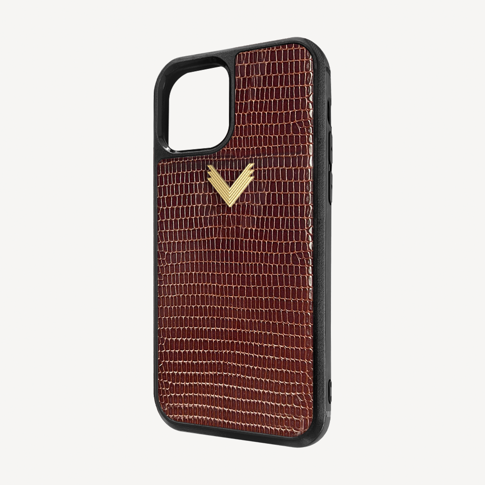 iPhone 12 Pro Max Phone Case, Calf Leather, Lizard Texture