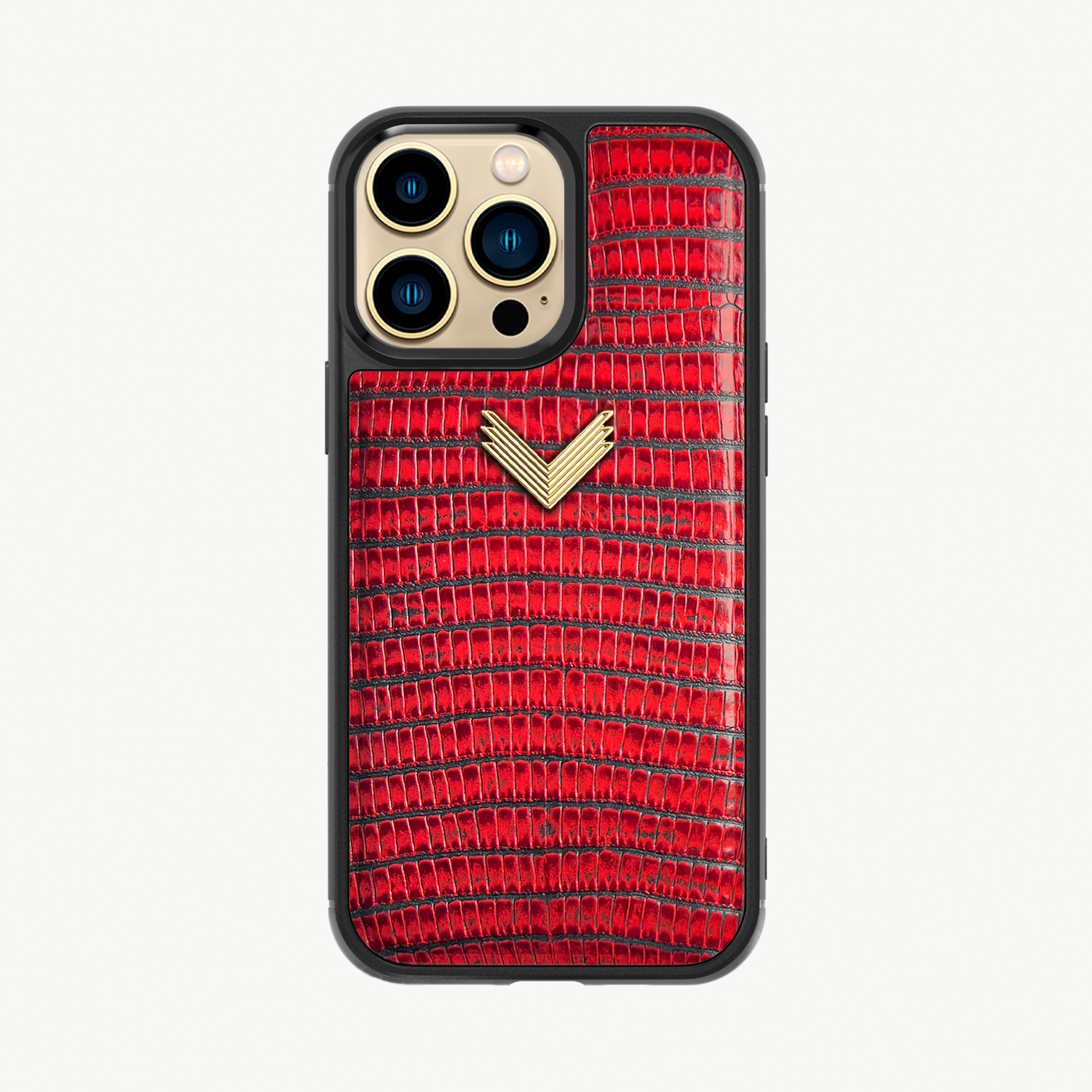 iPhone 13 Pro Max Phone Case, Calf Leather, Lizard Texture