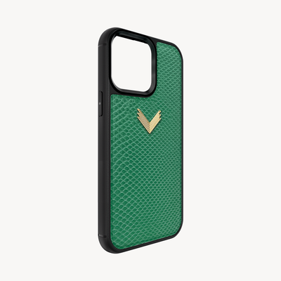 iPhone 14 Pro Phone Case, Calf Leather, Lizard Texture