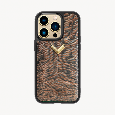 iPhone 14 Pro Phone Case, Calf Leather, Lizard Texture