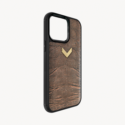 iPhone 14 Pro Phone Case, Calf Leather, Lizard Texture