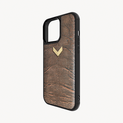 iPhone 14 Pro Phone Case, Calf Leather, Lizard Texture