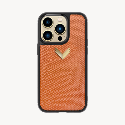 iPhone 14 Pro Phone Case, Calf Leather, Lizard Texture