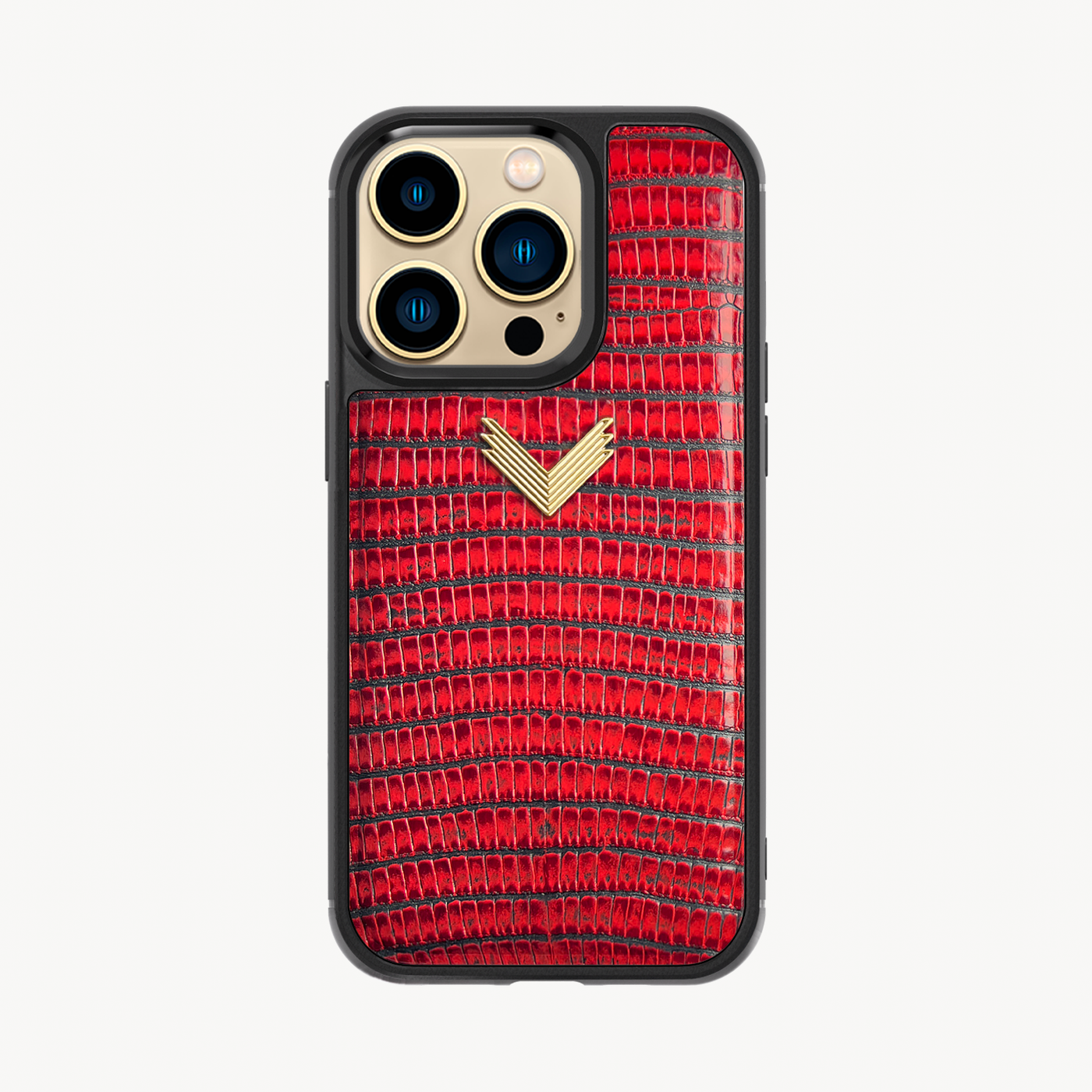 iPhone 14 Pro Phone Case, Calf Leather, Lizard Texture