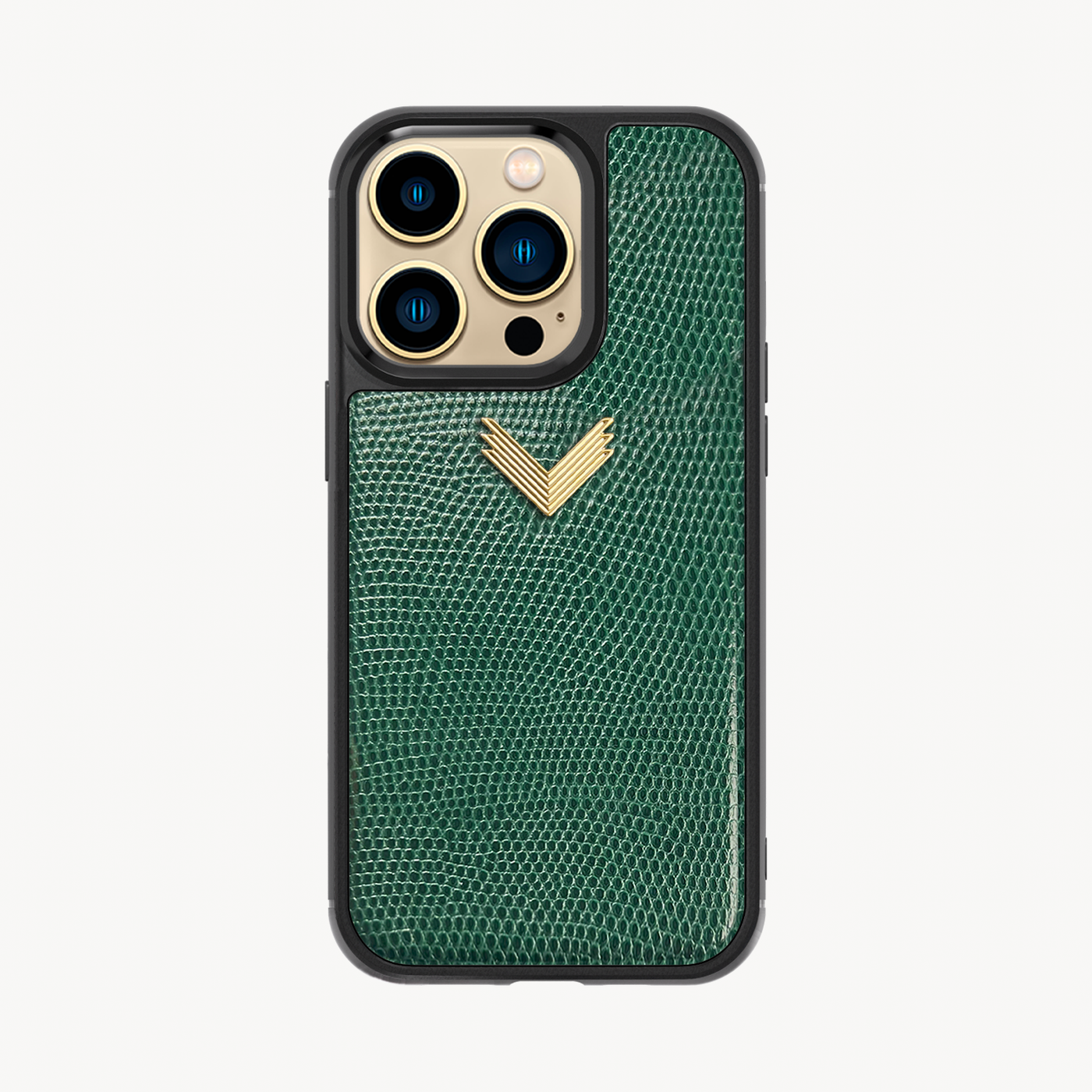 iPhone 14 Pro Phone Case, Calf Leather, Lizard Texture