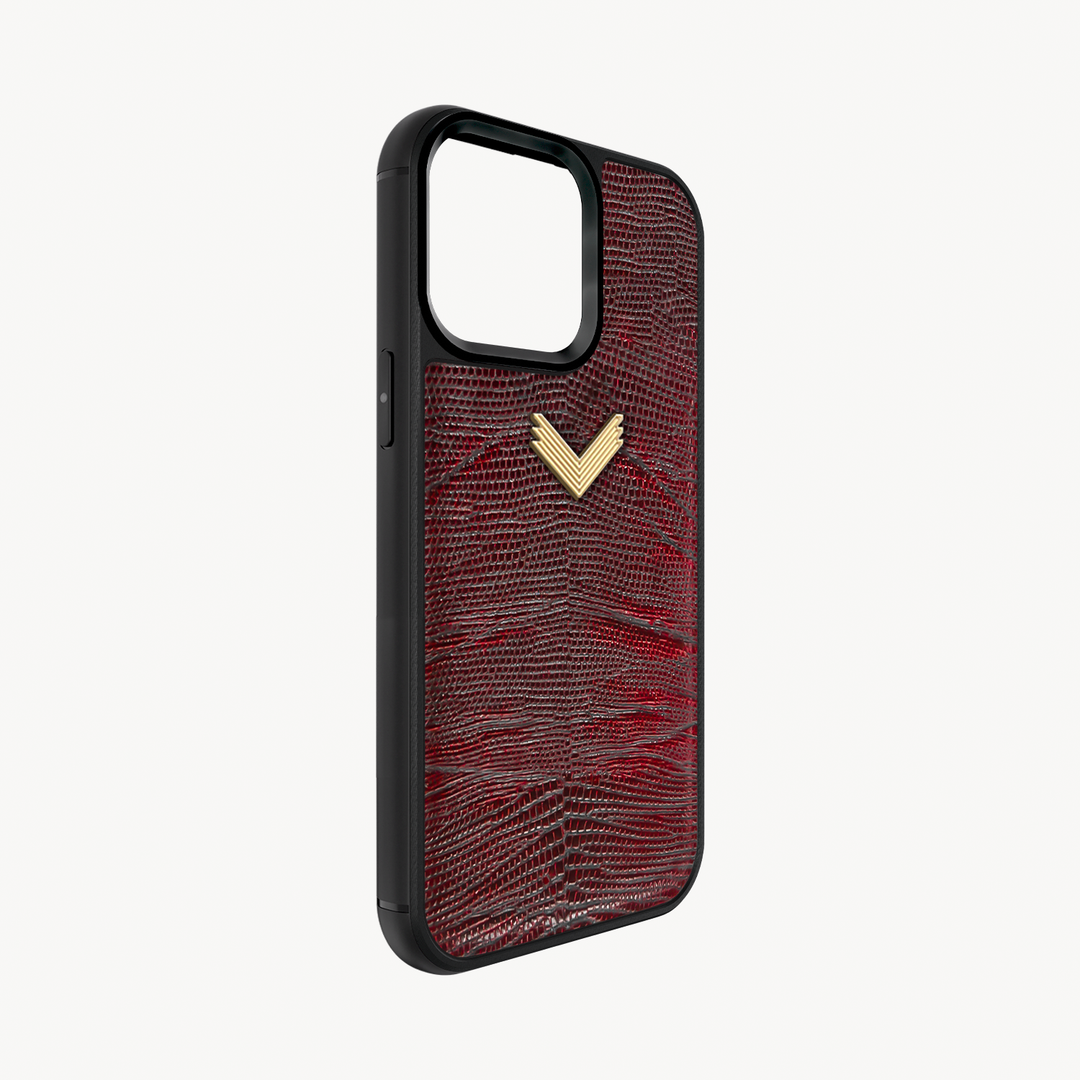 iPhone 14 Pro Max Phone Case, Calf Leather, Lizard Texture