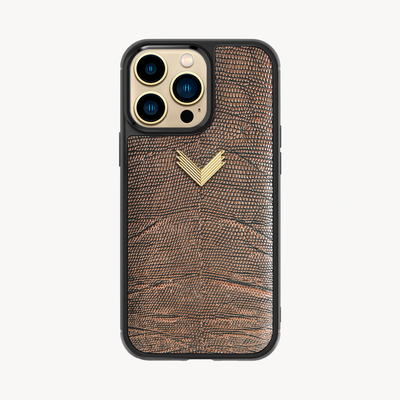 iPhone 13 Pro Phone Case, Calf Leather, Lizard Texture