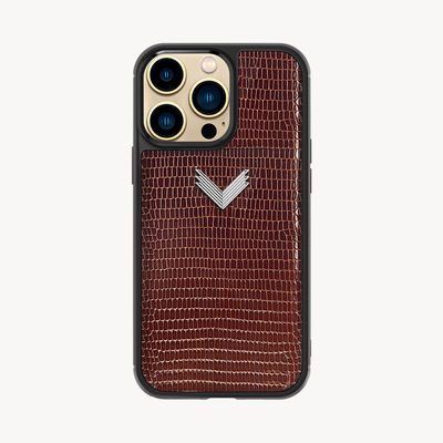 iPhone 13 Pro Max Phone Case, Calf Leather, Lizard Texture