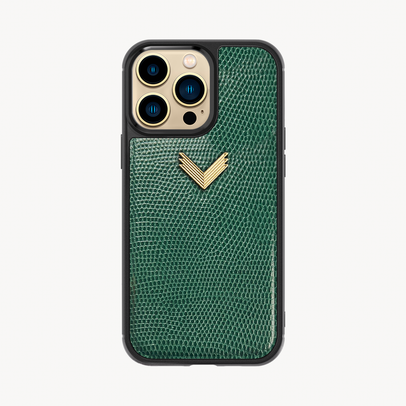 iPhone 13 Pro Max Phone Case, Calf Leather, Lizard Texture