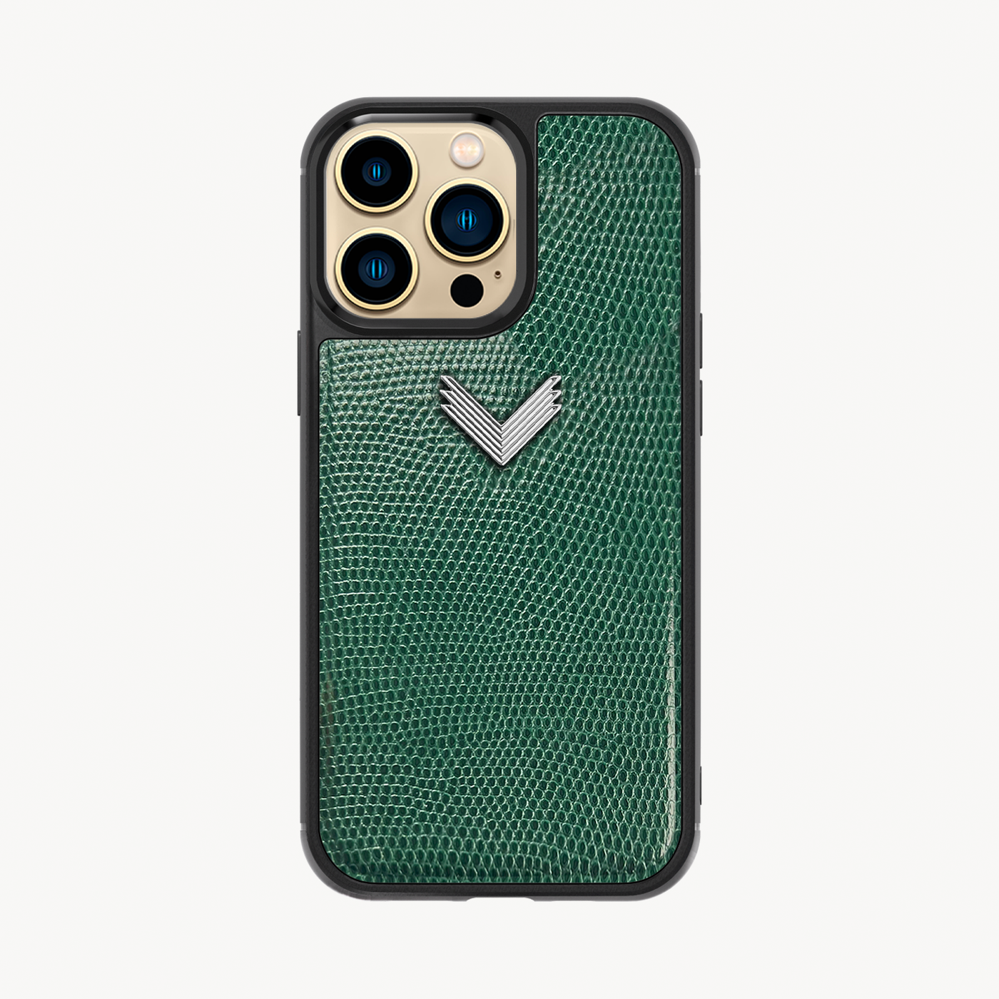 iPhone 13 Pro Max Phone Case, Calf Leather, Lizard Texture