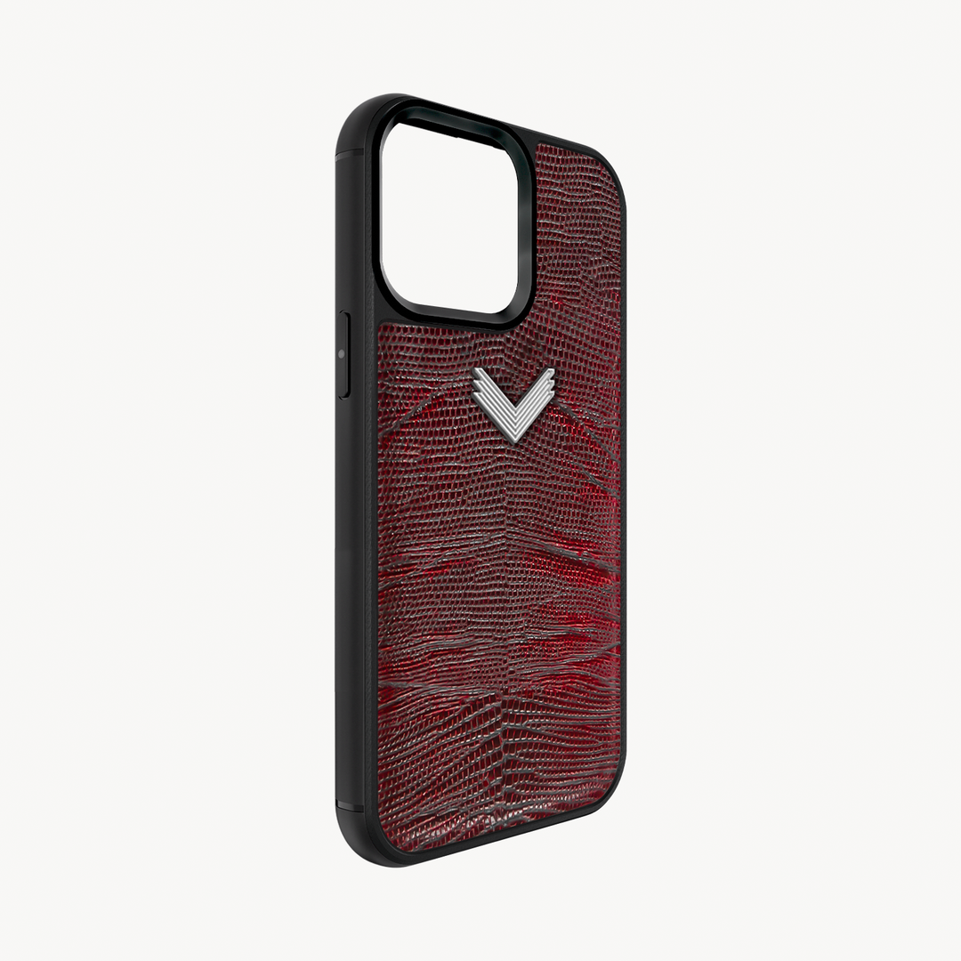 iPhone 14 Pro Max Phone Case, Calf Leather, Lizard Texture