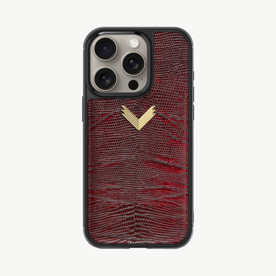 iPhone 14 Pro Phone Case, Calf Leather, Lizard Texture