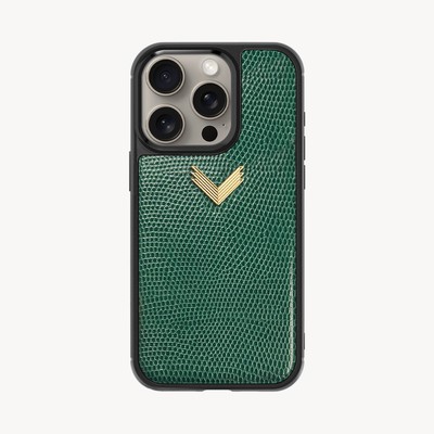 iPhone 14 Pro Phone Case, Calf Leather, Lizard Texture