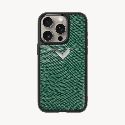 iPhone 14 Pro Phone Case, Calf Leather, Lizard Texture