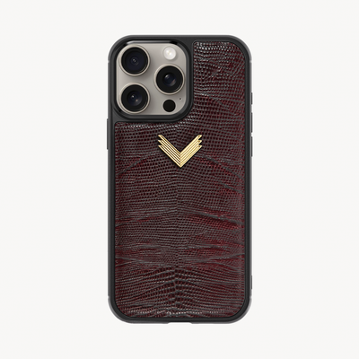 iPhone 15 Pro Max Phone Case, Calf Leather, Lizard Texture