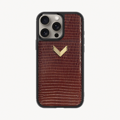 iPhone 14 Pro Phone Case, Calf Leather, Lizard Texture
