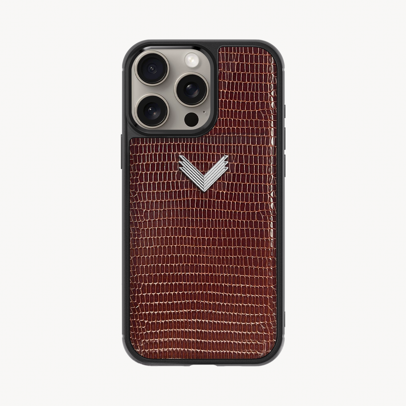 iPhone 15 Pro Max Phone Case, Calf Leather, Lizard Texture