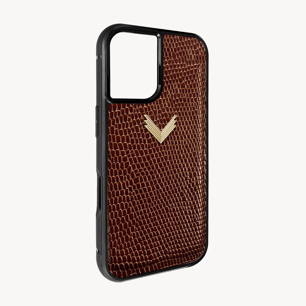 iPhone 16 Phone Case, Calf Leather, Lizard Texture