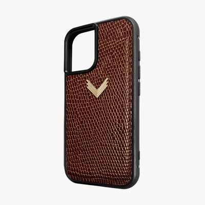 iPhone 16 Phone Case, Calf Leather, Lizard Texture