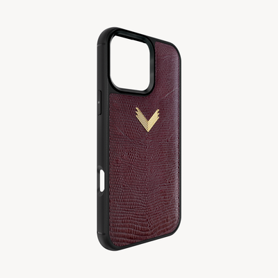 iPhone 16 Pro Phone Case, Calf Leather, Lizard Texture