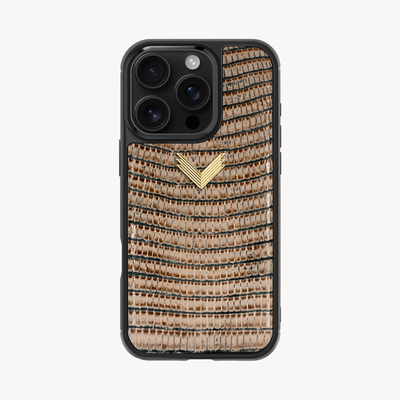 iPhone 16 Pro Phone Case, Calf Leather, Lizard Texture