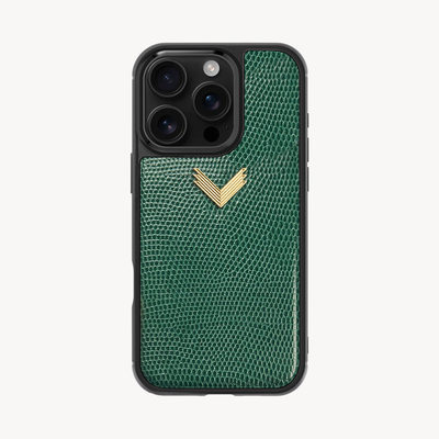 iPhone 16 Pro Phone Case, Calf Leather, Lizard Texture