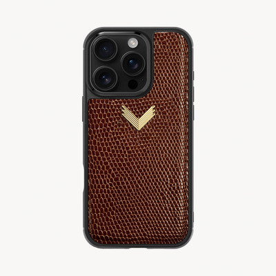 iPhone 16 Pro Phone Case, Calf Leather, Lizard Texture