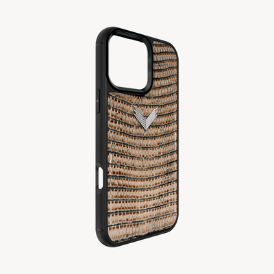 iPhone 16 Pro Phone Case, Calf Leather, Lizard Texture