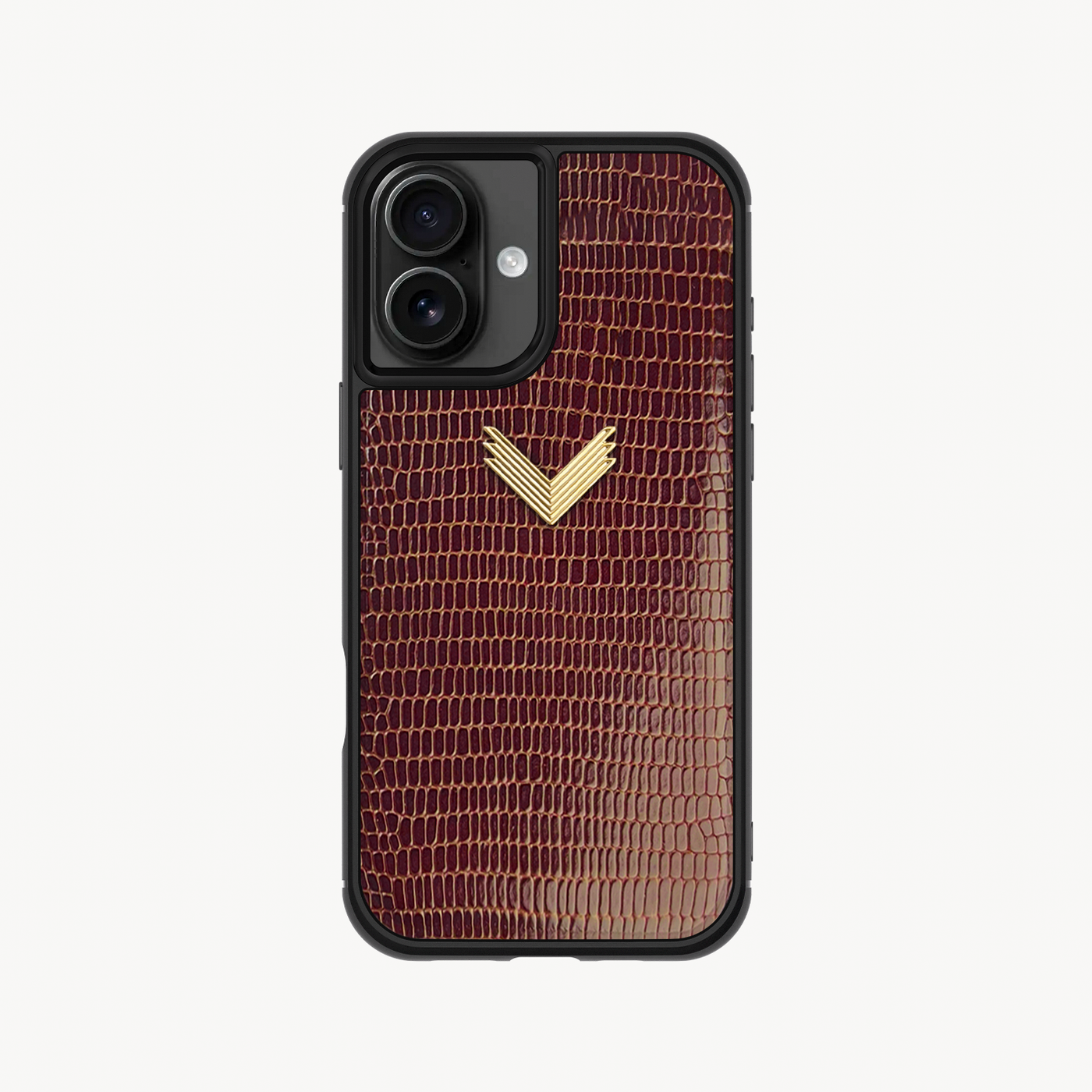 iPhone 16 Plus Phone Case, Calf Leather, Lizard Texture