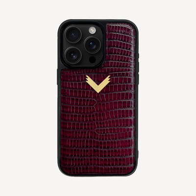 iPhone 16 Pro Max Phone Case, Calf Leather, Lizard Texture