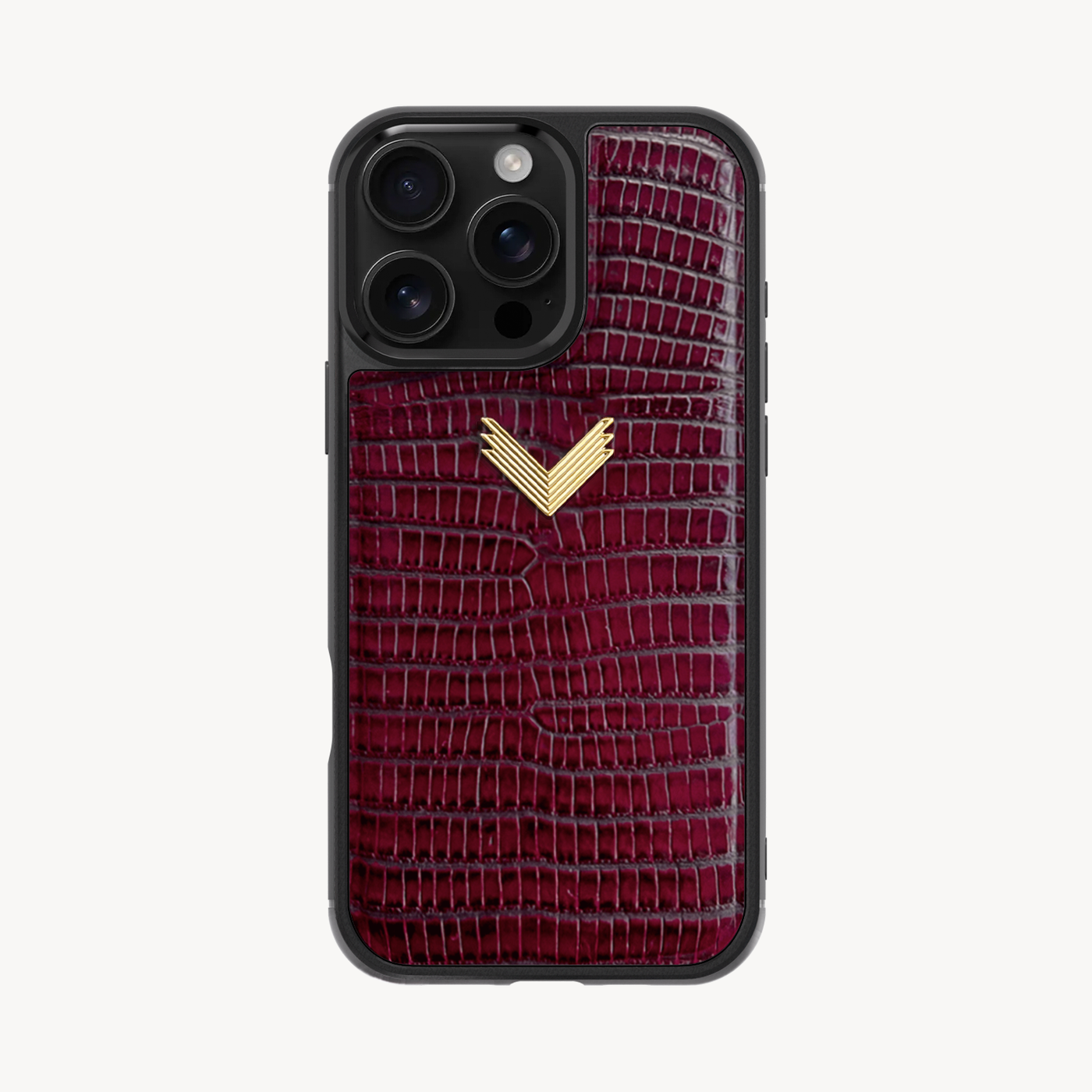 iPhone 16 Pro Max Phone Case, Calf Leather, Lizard Texture