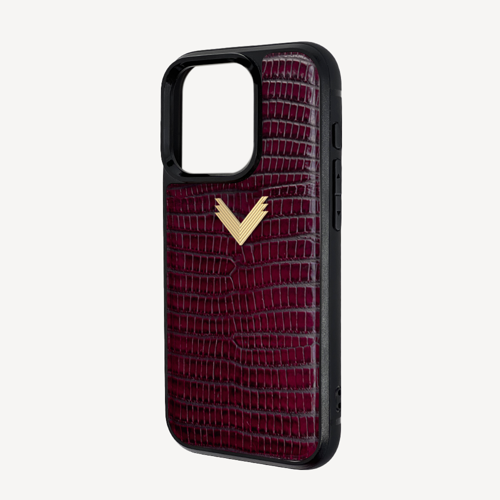 iPhone 16 Pro Max Phone Case, Calf Leather, Lizard Texture