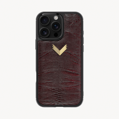 iPhone 16 Pro Max Phone Case, Calf Leather, Lizard Texture