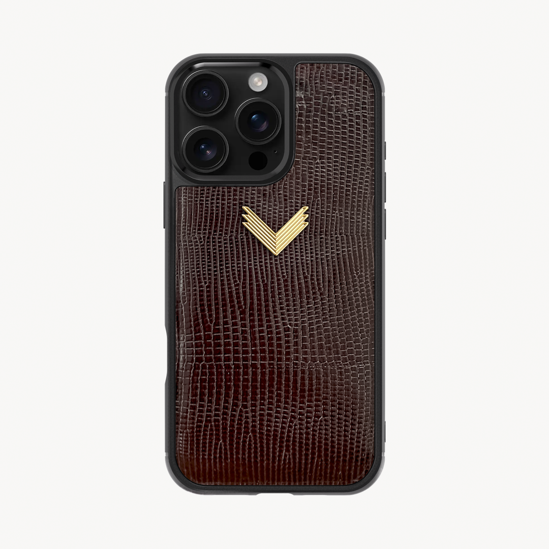 iPhone 16 Pro Max Phone Case, Calf Leather, Lizard Texture