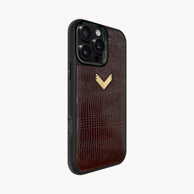 iPhone 16 Pro Max Phone Case, Calf Leather, Lizard Texture