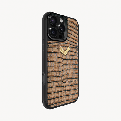 iPhone 16 Pro Phone Case, Calf Leather, Lizard Texture