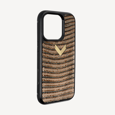 iPhone 16 Pro Max Phone Case, Calf Leather, Lizard Texture