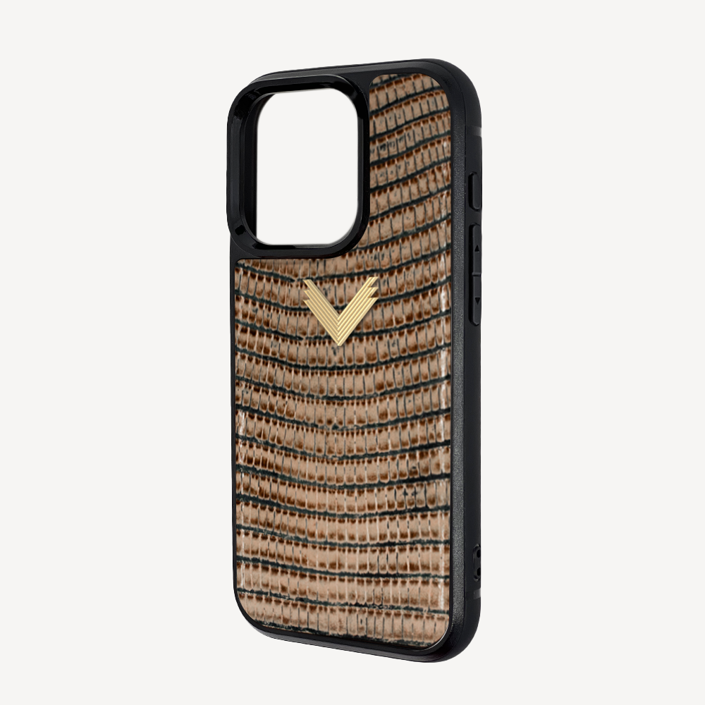 iPhone 16 Pro Max Phone Case, Calf Leather, Lizard Texture