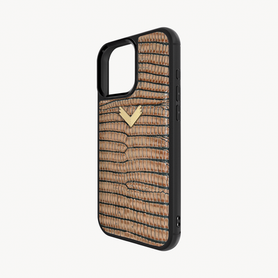 iPhone 16 Pro Phone Case, Calf Leather, Lizard Texture