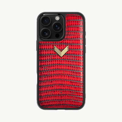 iPhone 16 Pro Phone Case, Calf Leather, Lizard Texture