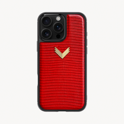 iPhone 16 Pro Max Phone Case, Calf Leather, Lizard Texture