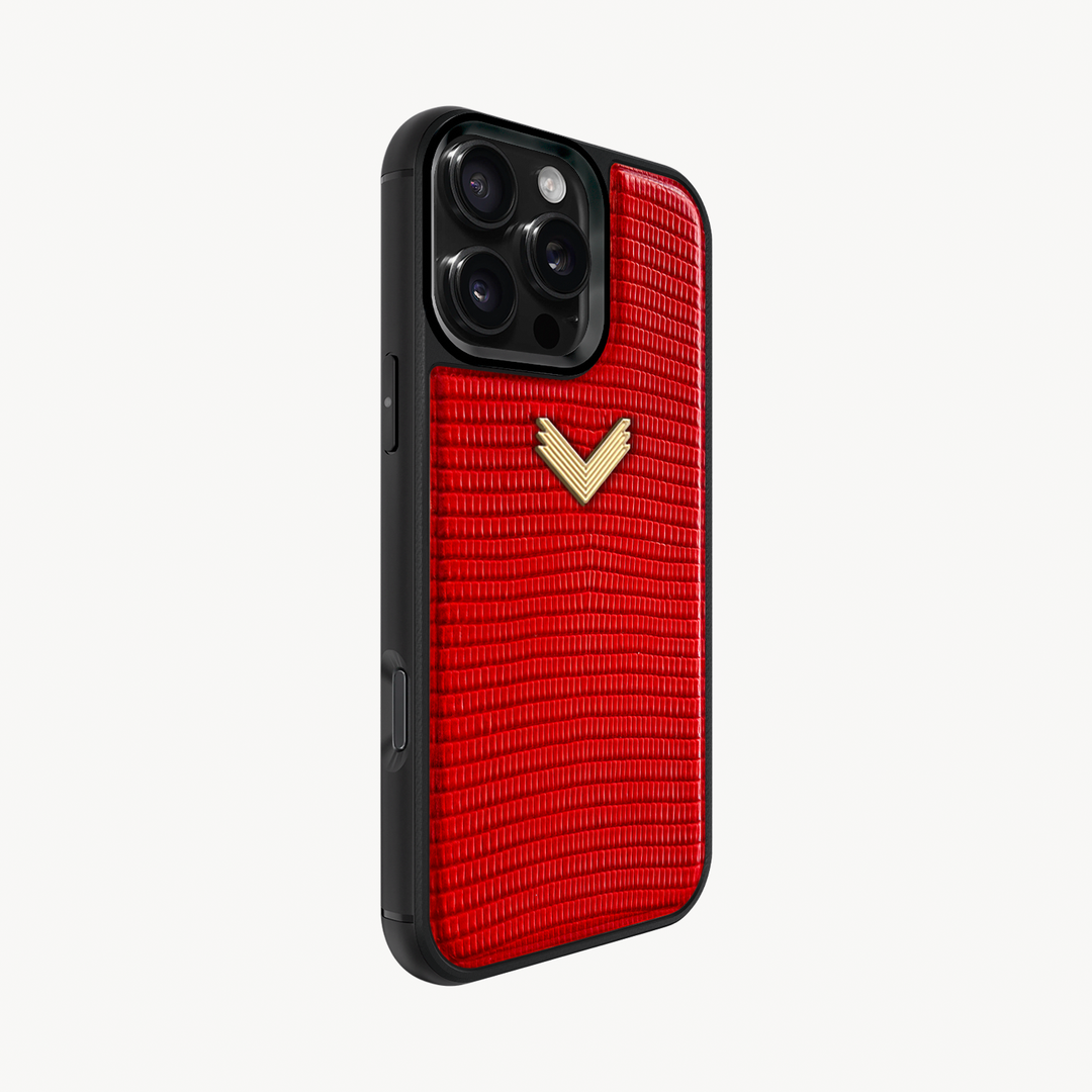 iPhone 16 Pro Max Phone Case, Calf Leather, Lizard Texture