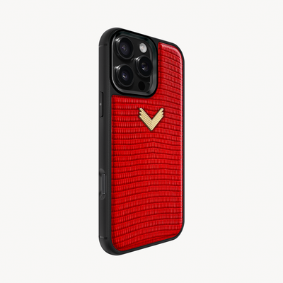 iPhone 16 Pro Max Phone Case, Calf Leather, Lizard Texture