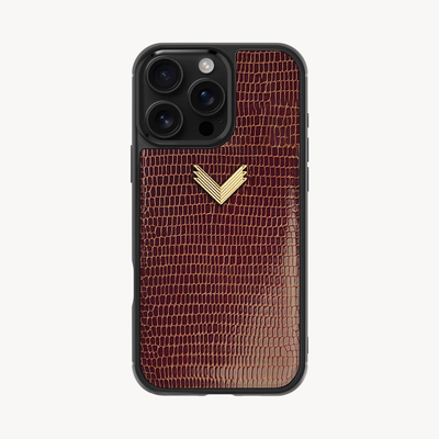 iPhone 16 Pro Max Phone Case, Calf Leather, Lizard Texture