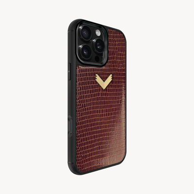 iPhone 16 Pro Max Phone Case, Calf Leather, Lizard Texture