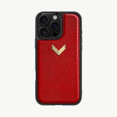 iPhone 16 Pro Phone Case, Calf Leather, Lizard Texture